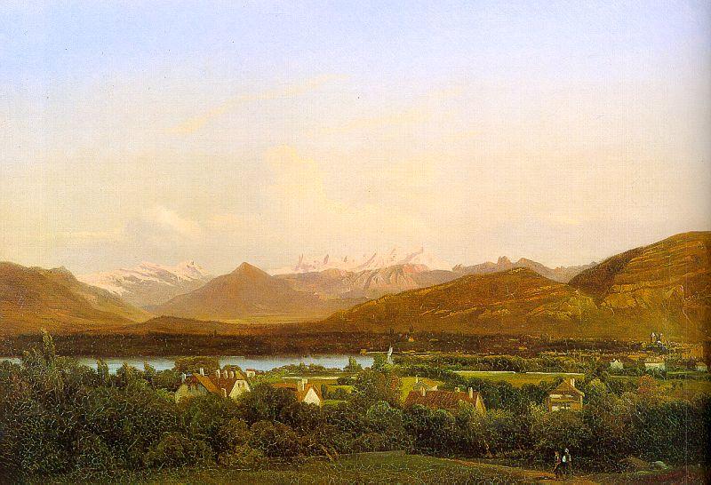 Alexandre Calame View of Geneva from Petit-Saconnex oil painting image